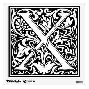 Letter X Medieval Monogram Art Nouveau Wall Sticker