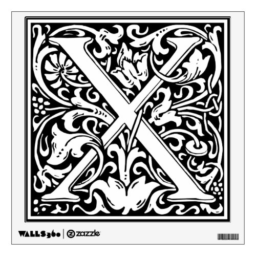 Letter X Medieval Monogram Art Nouveau Wall Sticker