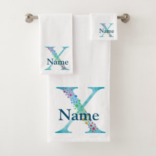 Letter X Monogram Initial Bath Gift Set