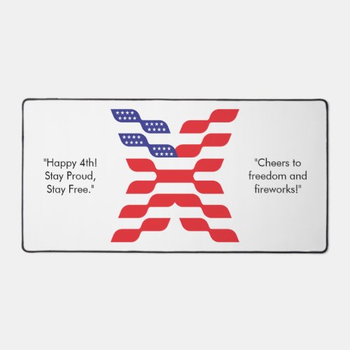 Letter X Monogram USA Flag Desk Mat