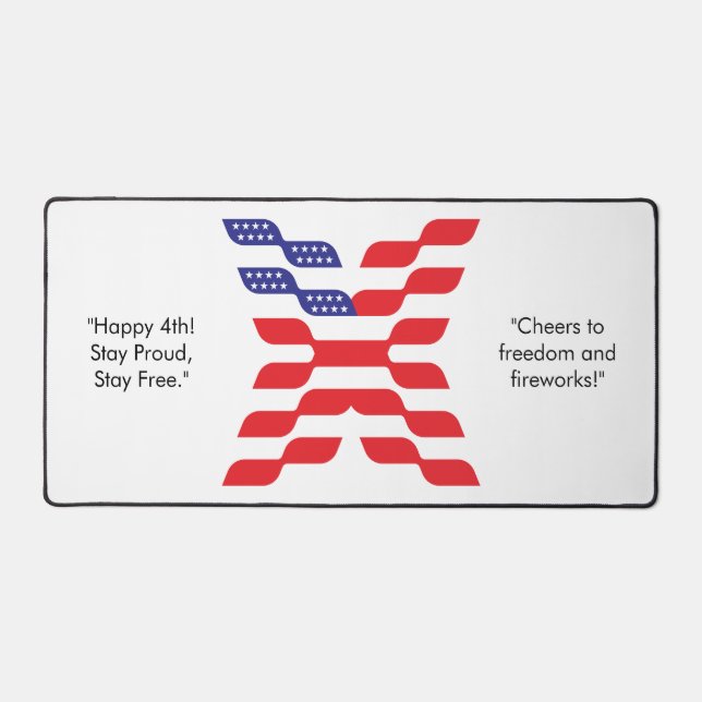 Letter X Monogram USA Flag Desk Mat (Front)