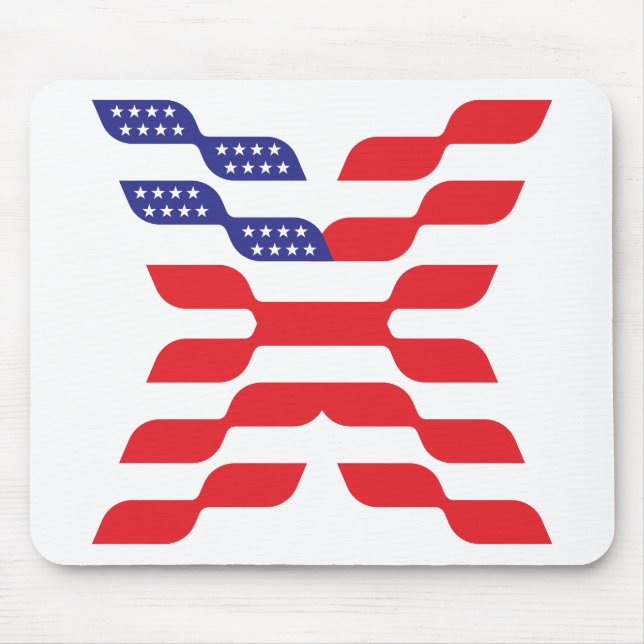 Letter X Monogram USA Flag Mouse Pad (Front)