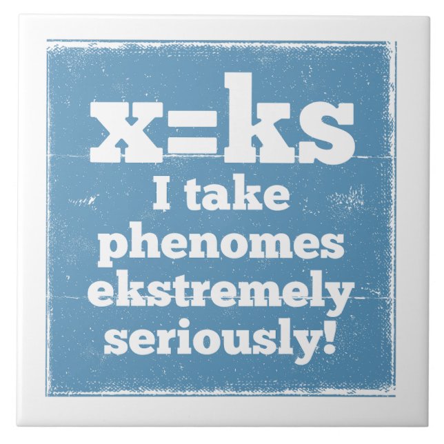 letter x phenome ks sound phonics ceramic tile (Front)