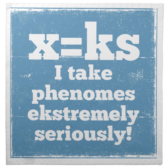 letter x phenome ks sound phonics cloth napkin (Front)