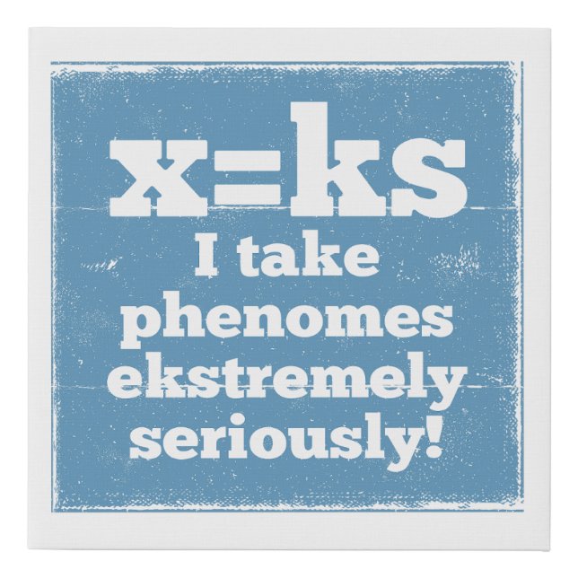 letter x phenome ks sound phonics faux canvas print (Front)