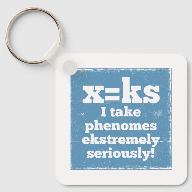 letter x phenome ks sound phonics keychain (Front)