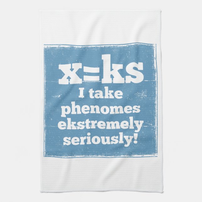 letter x phenome ks sound phonics kitchen towel (Vertical)