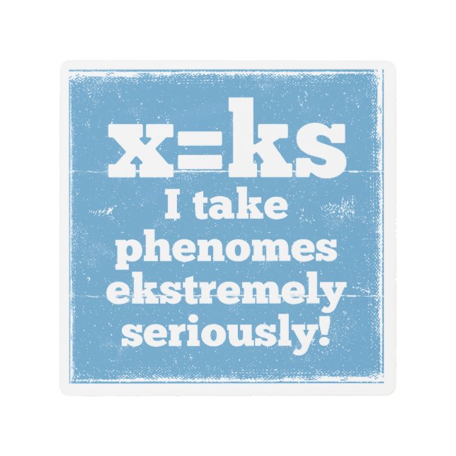 letter x phenome ks sound phonics metal print (Front)