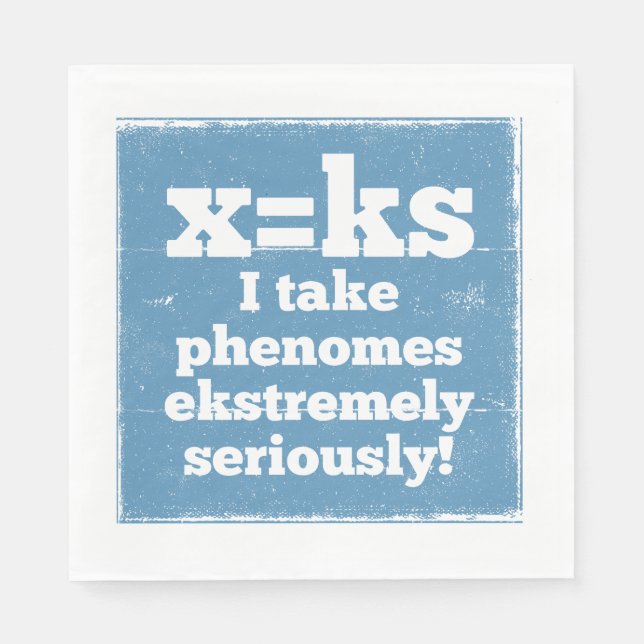 letter x phenome ks sound phonics napkins (Front)