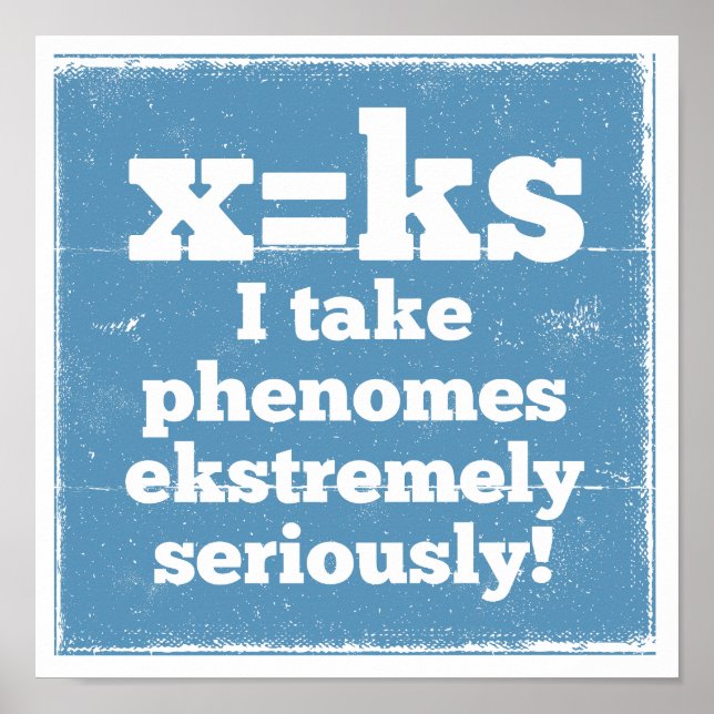 letter x phenome ks sound phonics poster (Front)
