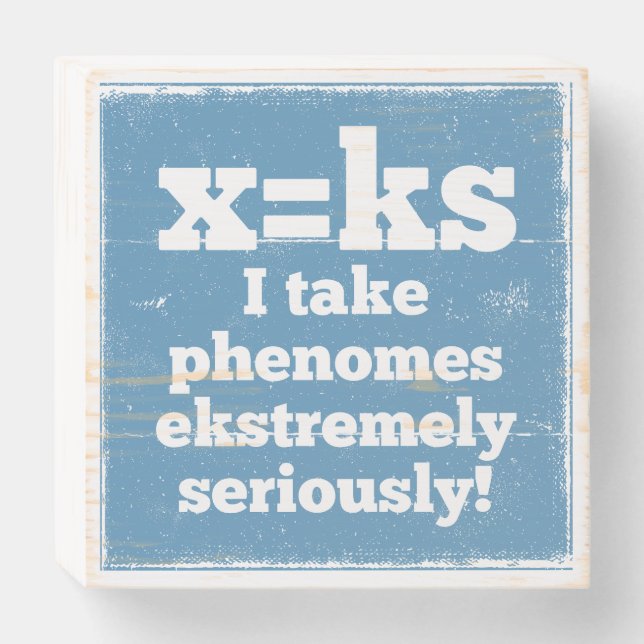 letter x phenome ks sound phonics wooden box sign (Front Horizontal)