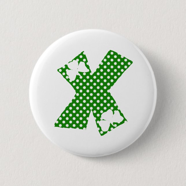 Letter X Pinback Button (Front)