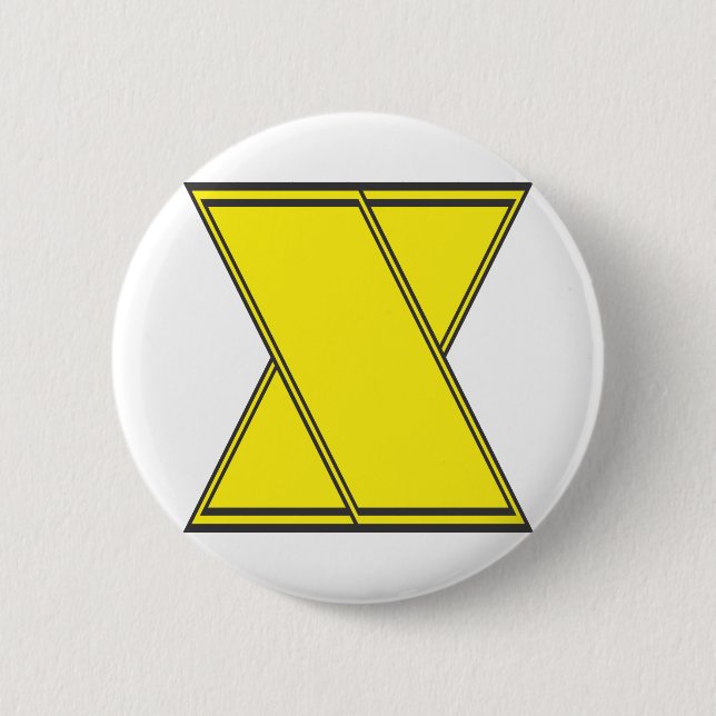 letter x pinback button (Front)