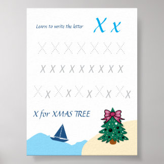Letter X Tracing Poster for Kids