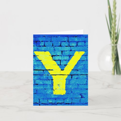 Letter Y Alphabet Photography Note Card