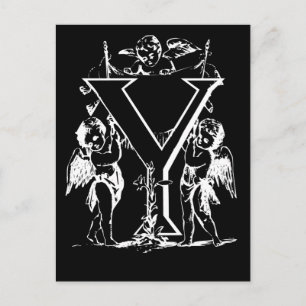 Letter Y Black and White Monogram Cards