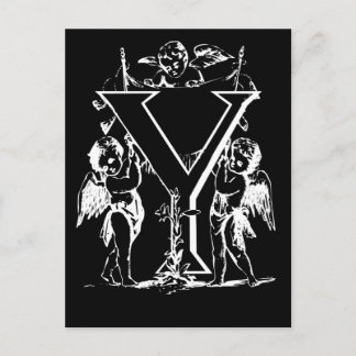 Letter Y Black and White Monogram Cards