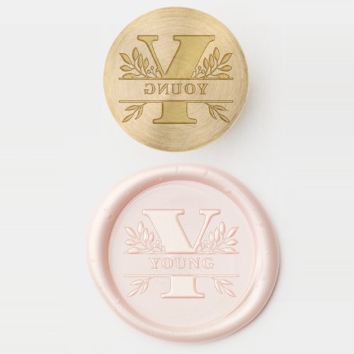 Letter Y Classic Foliage Family Name Monogram Wax Seal Stamp