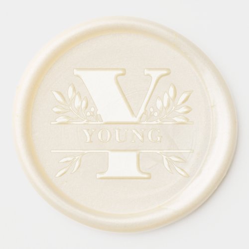 Letter Y Classic Foliage Family Name Monogram Wax Seal Sticker