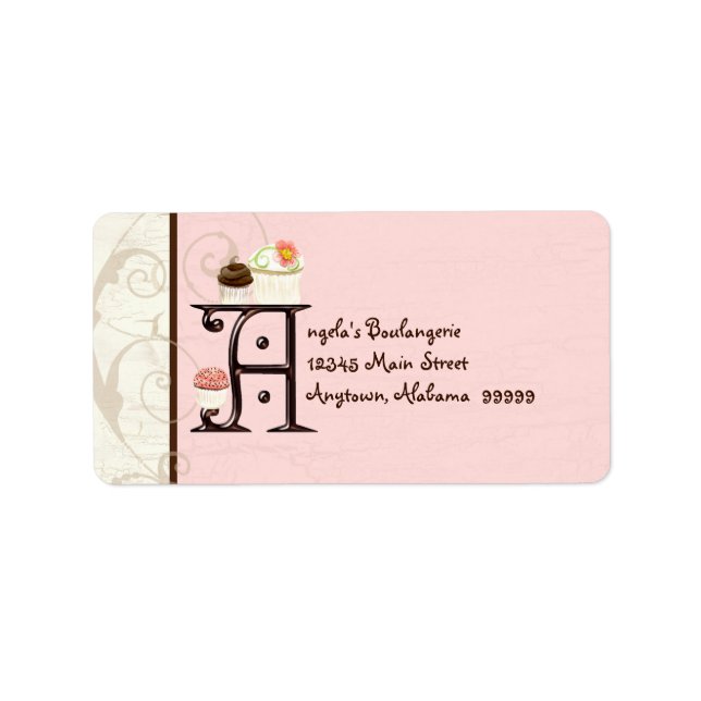 Letter Y  Cupcake Business Address Mailing Labels (Front)