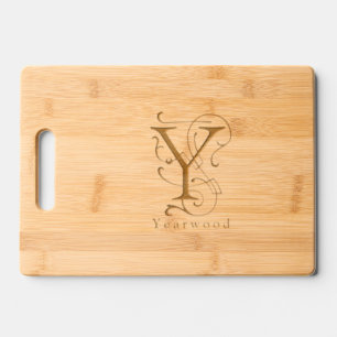 Letter Y Elegant Monogram Personalized Name Engraved Cutting Board