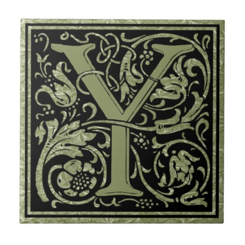 Letter Y  First Letter Monogram Ceramic Tile