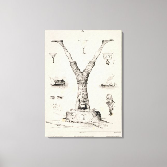 Letter Y from an alphabet primer Canvas Print (Front)