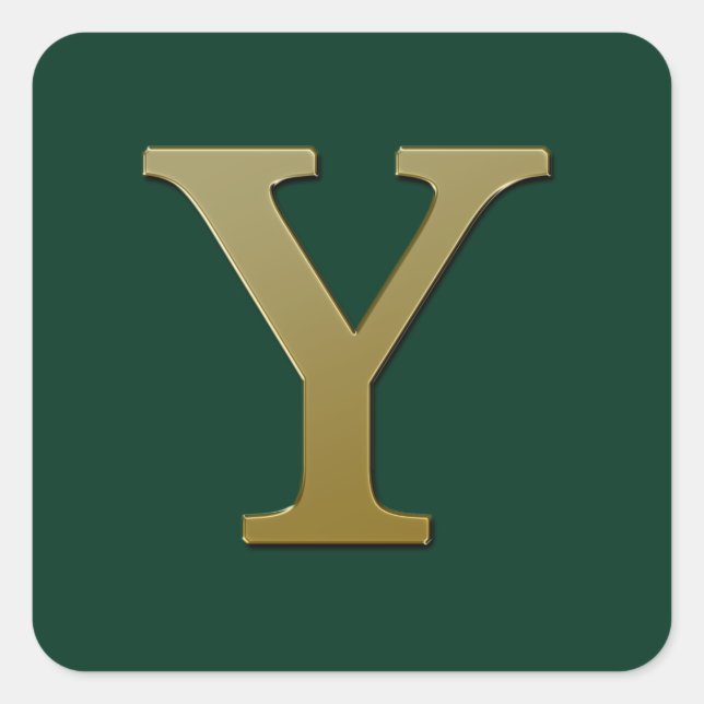 Letter Y Gold Square Sticker (Front)