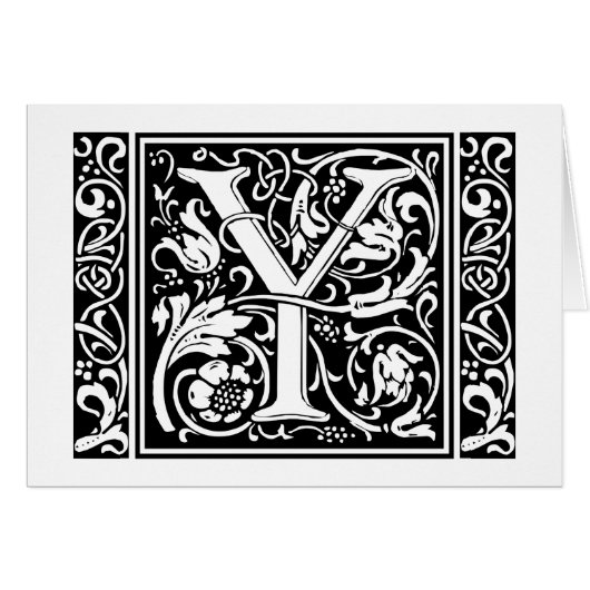 Letter Y Medieval Monogram Art Nouveau (Front Horizontal)
