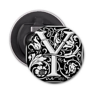 Letter Y Medieval Monogram Art Nouveau Bottle Opener