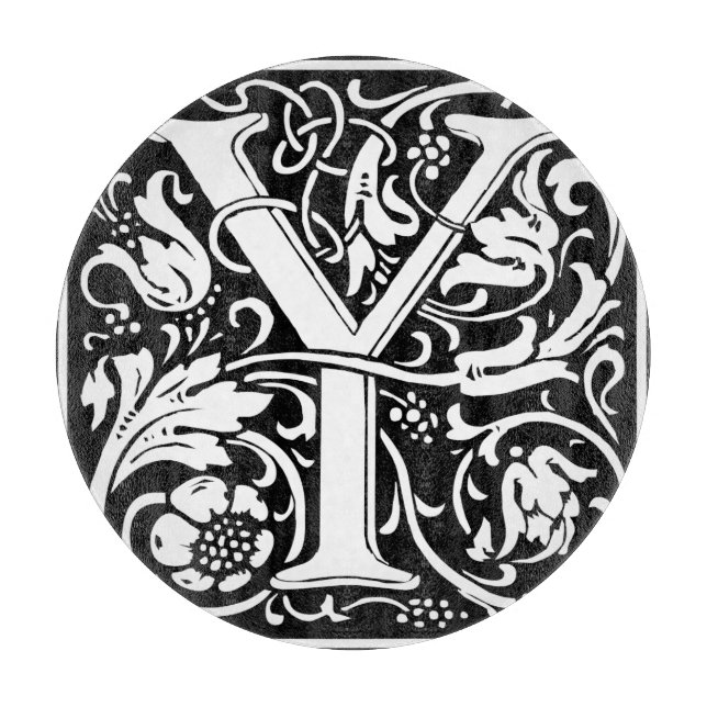 Letter Y Medieval Monogram Art Nouveau Cutting Board (Front)