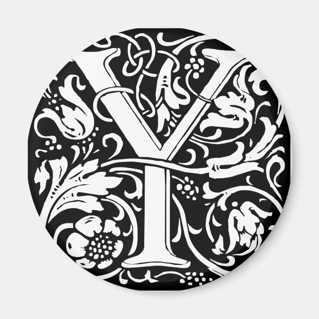 Letter Y Medieval Monogram Art Nouveau Magnet (Front)