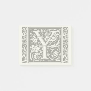 Letter Y Medieval Monogram Art Nouveau Post-it Notes