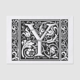 Letter Y Medieval Monogram Art Nouveau Tissue Paper