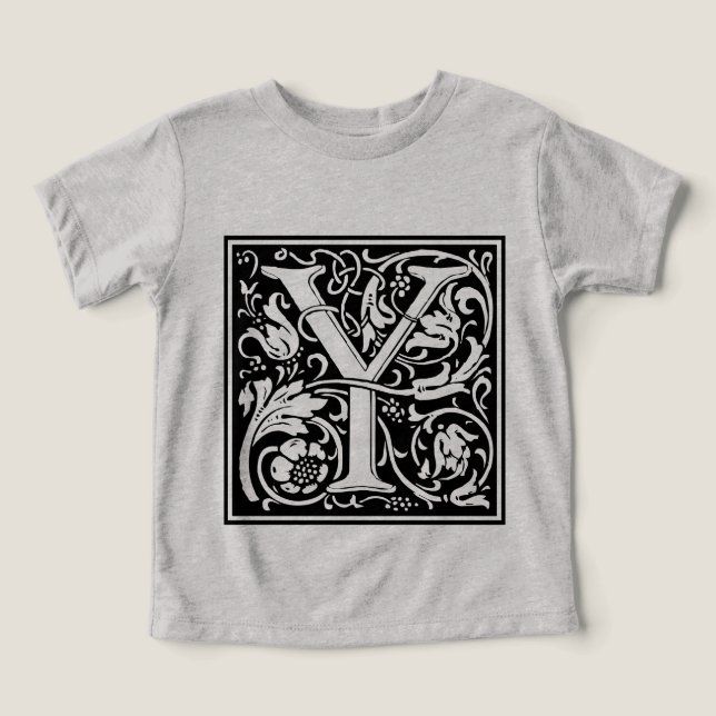Letter Y Medieval Monogram Art Nouveau Toddler T-shirt (Design Front)