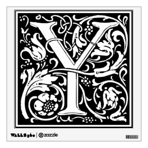 Letter Y Medieval Monogram Art Nouveau Wall Decal