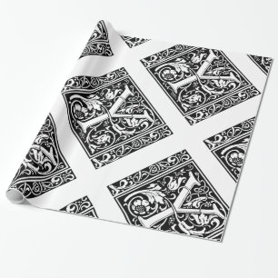 Letter Y Medieval Monogram Art Nouveau Wrapping Paper