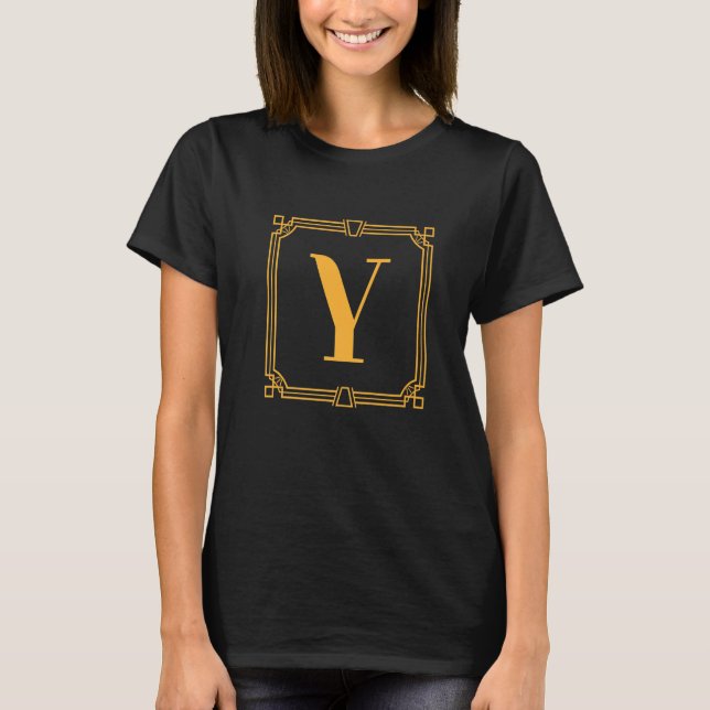 Letter Y Monogram Alphabet Y Initial Geometric Dec T-Shirt (Front)