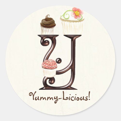 Letter Y Monogram Cupcake Logo Business Stickers