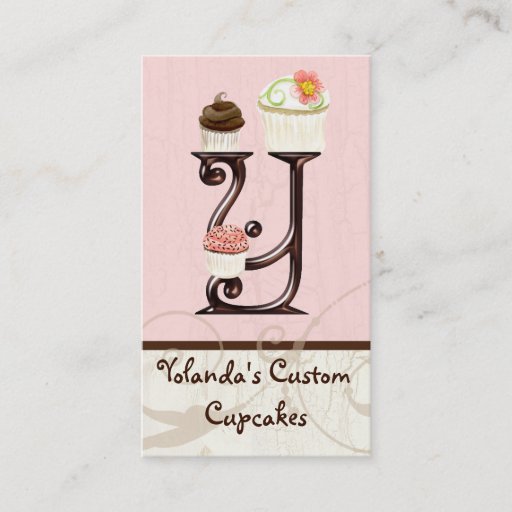 Customizable Letter Y Monogram Dessert Bakery Business Cards