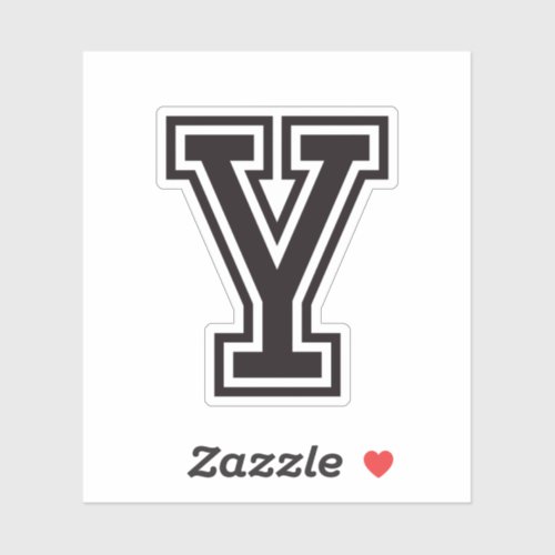 Letter Y sporty college font alphabet Sticker