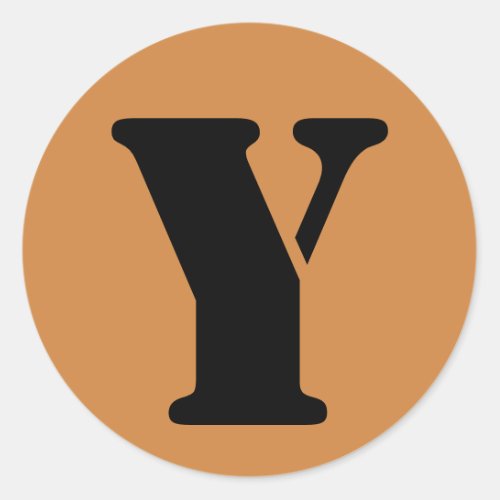 Letter Y Stencil Alphabet by Janz Peru Gold Classic Round Sticker