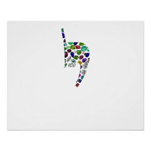 Letter 'YOD' made with Gems in All Colors Poster