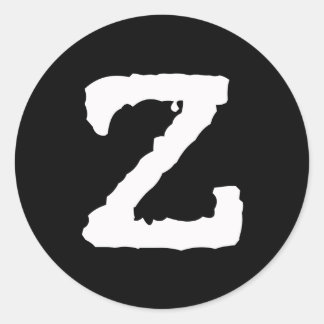 Letter Z Classic Round Sticker