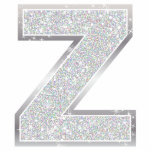 Letter Z Cutout<br><div class="desc">Letter Z silver faux glitter ornament</div>