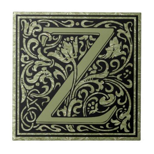 Letter Z  First Letter Monogram Ceramic Tile