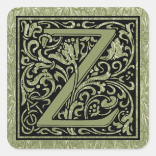 Letter Z First Letter Monogram Square Sticker