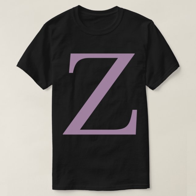 Letter Z  Lilac Purple Color   T-Shirt (Design Front)