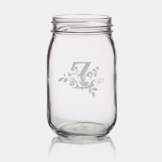 Letter Z Mason Jar (Glassware)