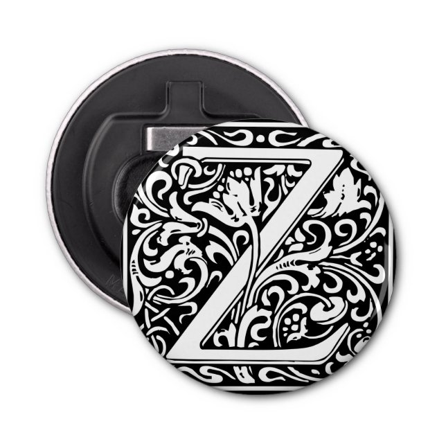 Letter Z Medieval Monogram Art Nouveau Bottle Opener (Front)